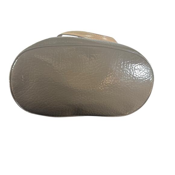 Michael Kors Brown Patent Leather Tote Bag Gold Hardware Shoulder Handbag - Picture 4 of 13